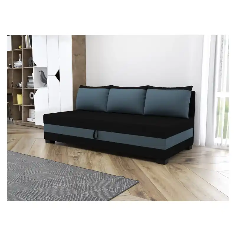 Jednolůžková čalouněná postel 80x195 MIRRY BIZ 1 - černá / modro šedá Nová Kolekce