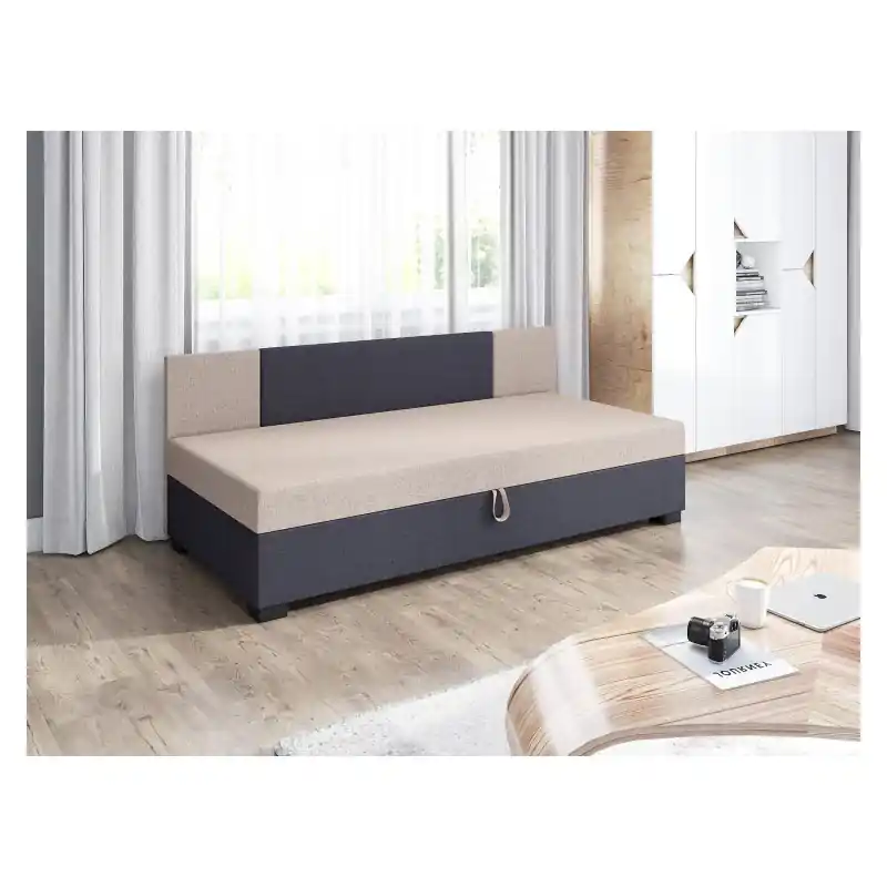 Čalouněné jednolůžko 90x195 POLYNA 1 - světle hnědé / grafitové Top Prodej