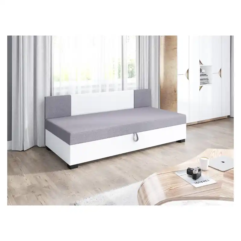 Čalouněné jednolůžko 100x195 POLYNA 1 - šedé / bílé Cenová Bomba
