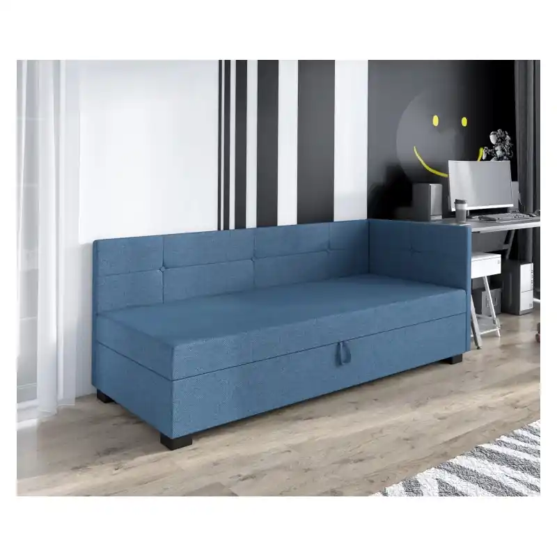 Objednat Nyní Jednolůžková postel 100x195 LEJLA PLUS 2 s úložným prostorem - modro šedá