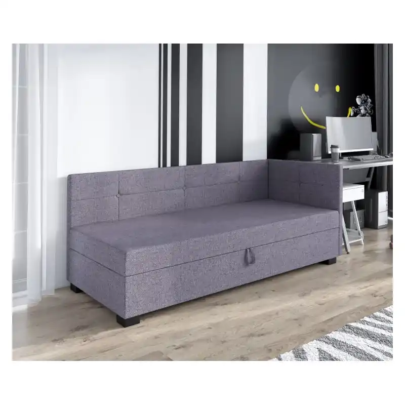 Jednolůžková postel 100x195 LEJLA PLUS 1 s úložným prostorem - šedá Dokud Zásoby Vydrží