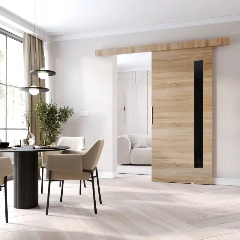 Dokud Zásoby Vydrží Interiérové dveře na stěnu BARRET 7 - 96 cm, dub sonoma