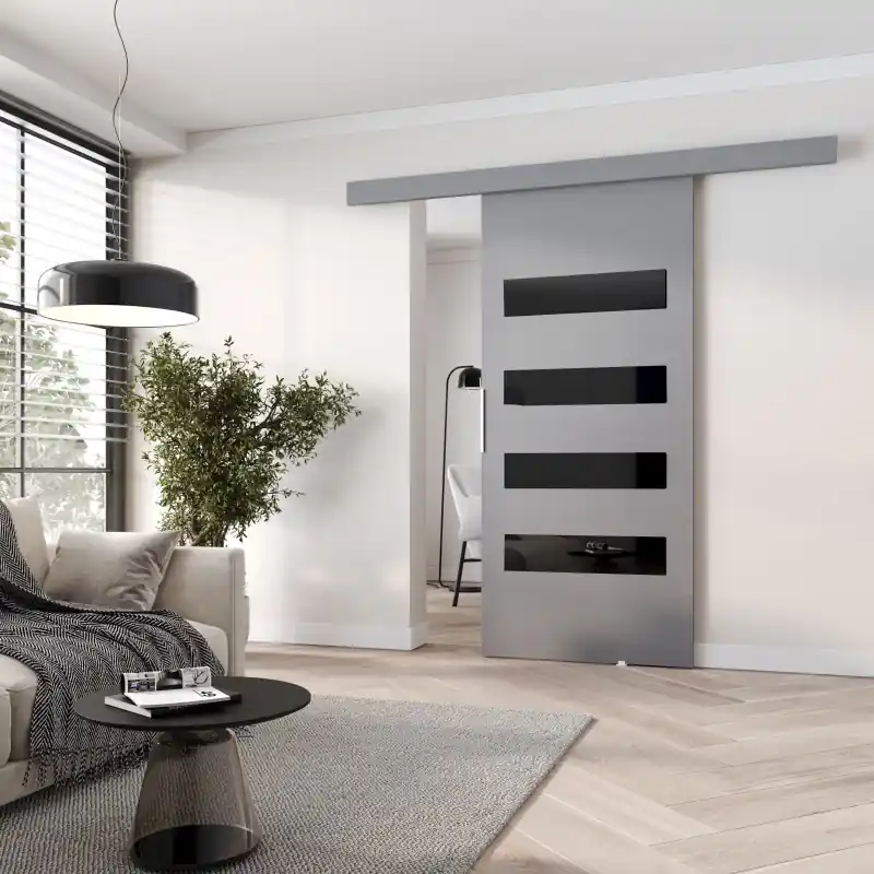 Posuvné interiérové dveře BARRET 6 - 106 cm, šedé Oblíbený