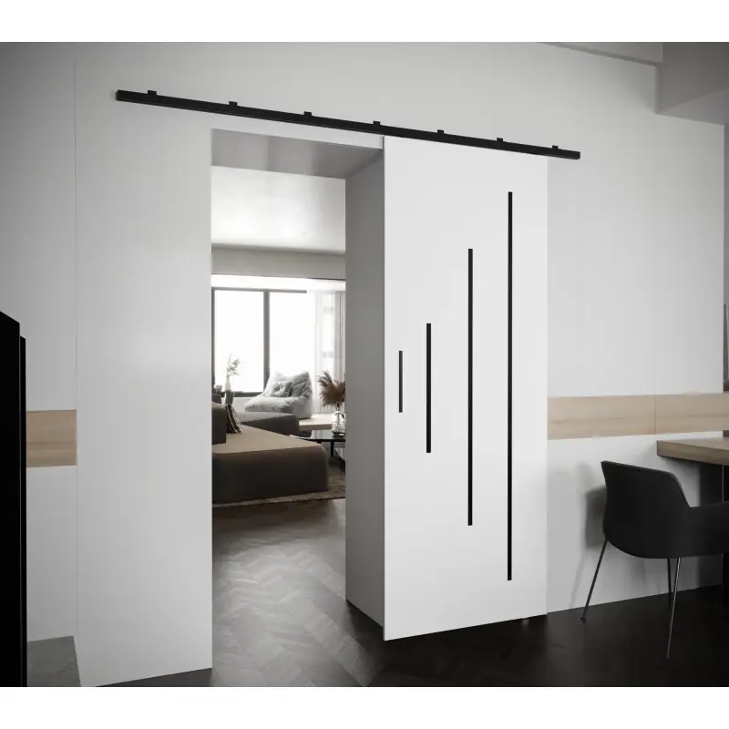 Originální Posuvné dveře s černým úchytem PERDITA 3 - 70 cm, bílé