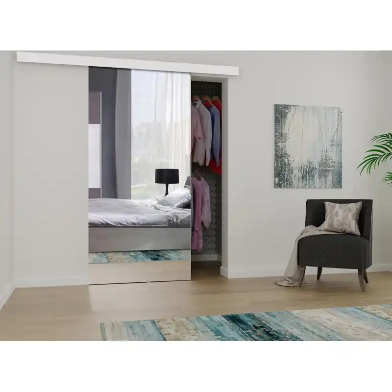 Nejlepší Volba Posuvné interiérové dveře se zrcadlem PALMIRA - 80 cm, bílé