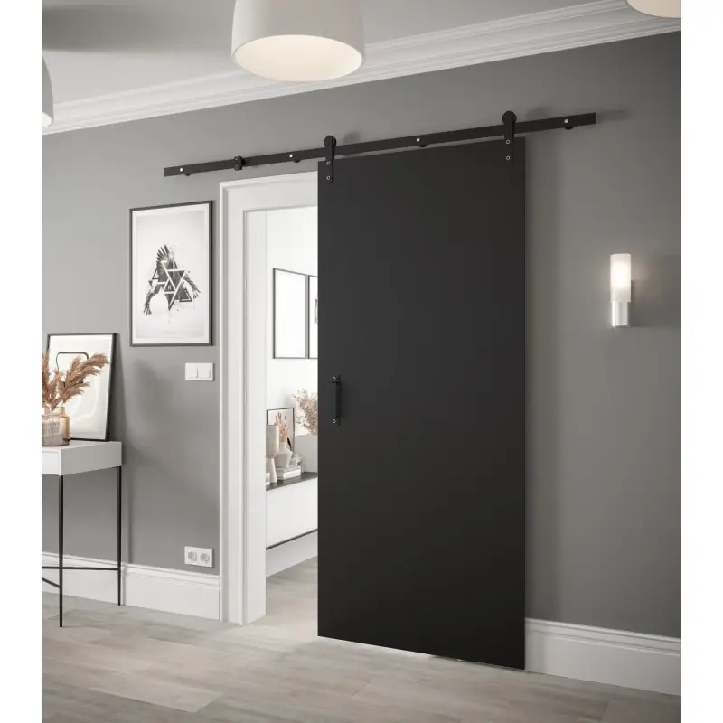 Posuvné dveře s kováním LEONTINA 1 - 90 cm, černé Zlevněný