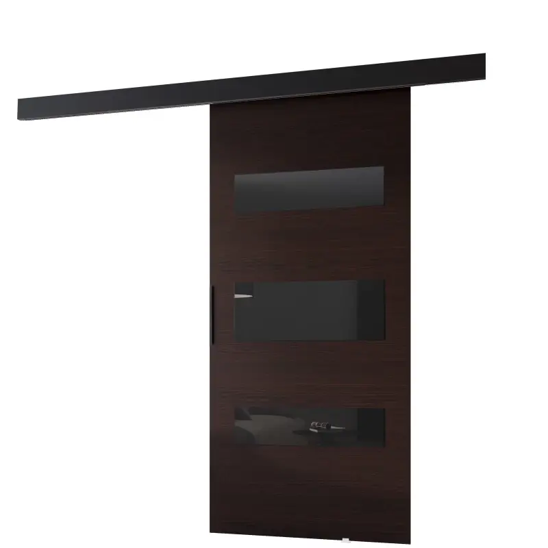 Dokud Zásoby Vydrží Posuvné interiérové dveře BARRET 14 - 96 cm, wenge / černé