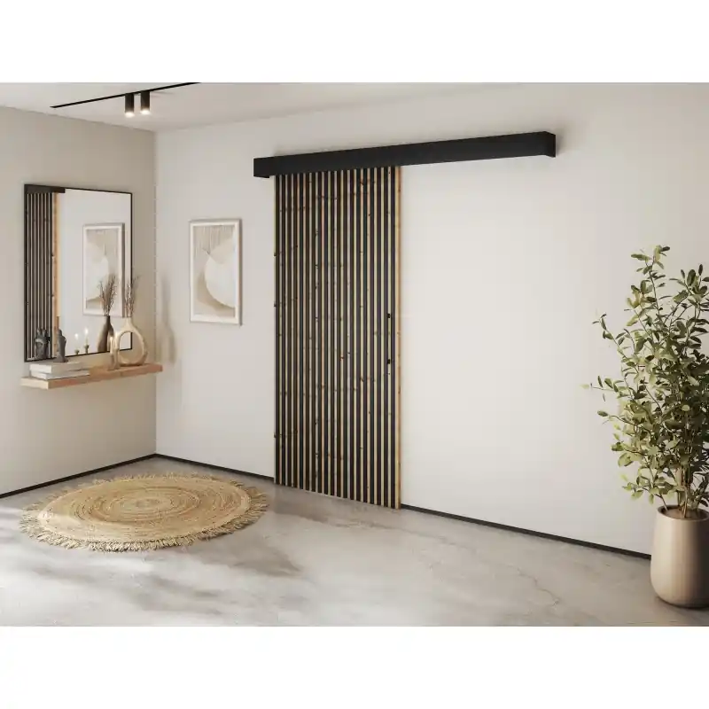 Designové poduvné dveře SEREN 1 - černé / hnědé Akční Cena