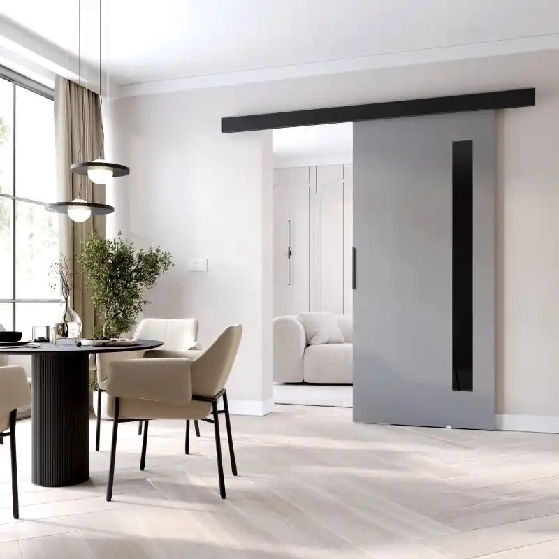 Interiérové dveře na stěnu BARRET 17 - 76 cm, šedé / černé Přímo Od Výrobce