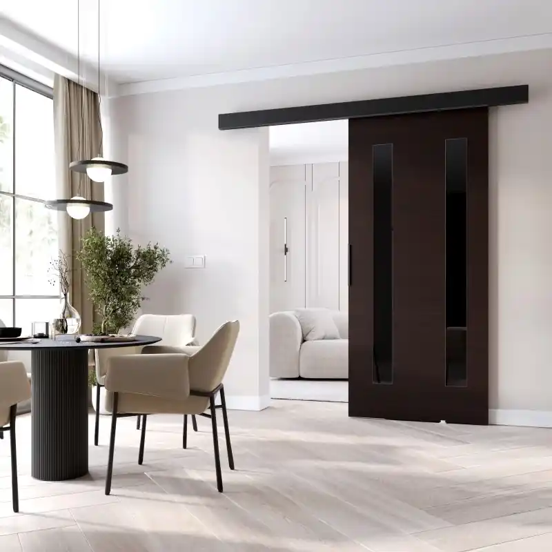 Akce Posuvné dveře BARRET 18 - 96 cm, wenge / černé