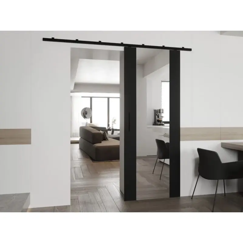 Výprodej Interiérové zrcadlové posuvné dveře CONROE 2 - 70 cm, černé