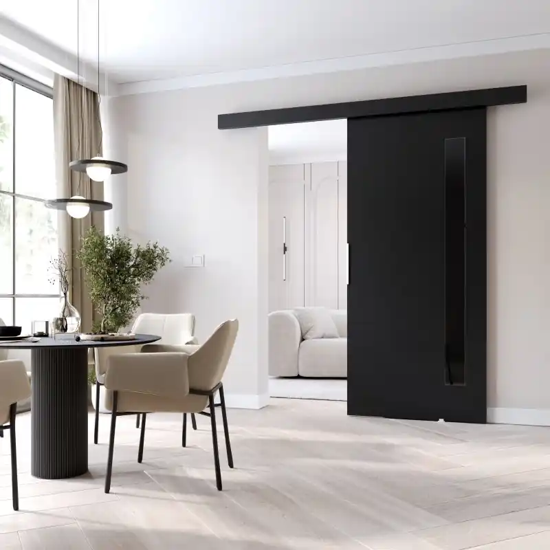Bezpečná Platba Interiérové dveře na stěnu BARRET 7 - 76 cm, černé